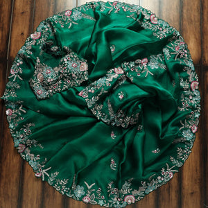 Wonderful P Green Rangoli Silk Saree With Demanding Blouse Piece