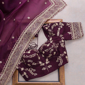 Mesmerising Purple Rangoli Silk Saree With Delightful Blouse Piece