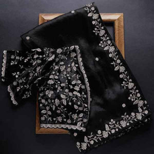 Phenomenal Black Rangoli Silk Saree With Delightful Blouse Piece